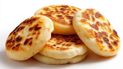 Heap of Homemade Syrniki on White Background