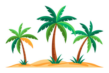 palm trees on white background