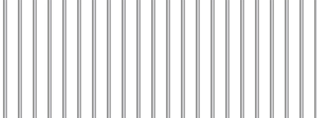 Obraz premium Realistic Prison bars isolated on transparent background. Metal fence jail. Iron jail cage. Sentence and Criminal concept. Metal rods. Vector illustration.