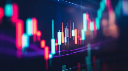 Dynamic stock market trends with colorful abstract charts, financial analysis, investment research,