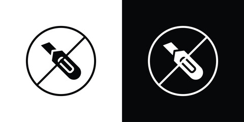 Do not cut signs set. Black and white silhouette collection