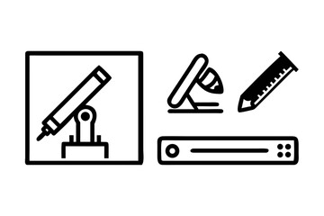 Astronomy and science equipment icons