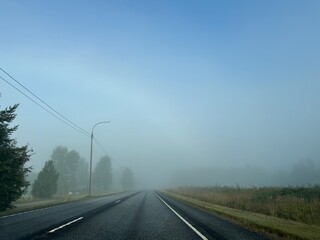 road in the fog