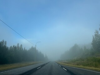 road in the fog