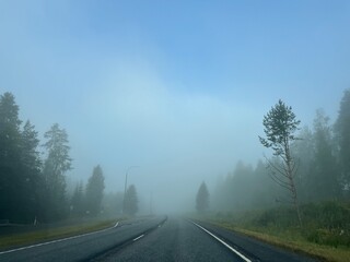 road in the fog