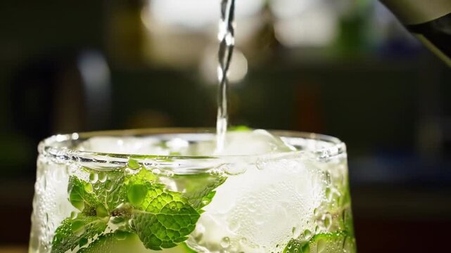 Refreshing cucumber mint drink