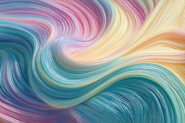 Fototapeta premium Swirling pastel colors abstract art flowing lines texture background design