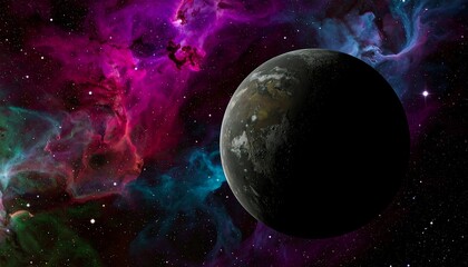 Alien planet in a vibrant nebula