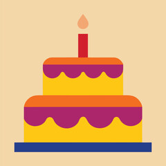 happy birthday cake icon vector art