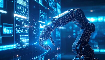 Robotic arm interacting with digital displays