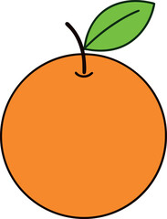 Minimalist Amanatsu Citrus Fruit with Leaf Vector