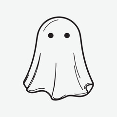 Ghost Sign Isolated Vintage Set Graphic, Ghost Drawing Element Icon Symbol Silhouette Design