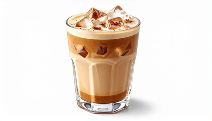 glass of cola with ice and mint on the white background 