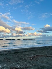 Sunset on the beach at Coromandel New Zealand