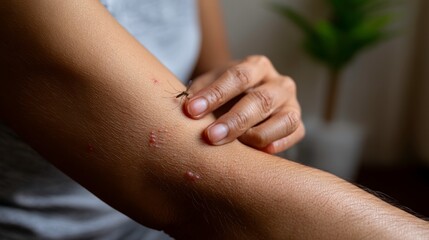 Exploring skin irritation solutions home setting informative content indoor environment close-up view health awareness