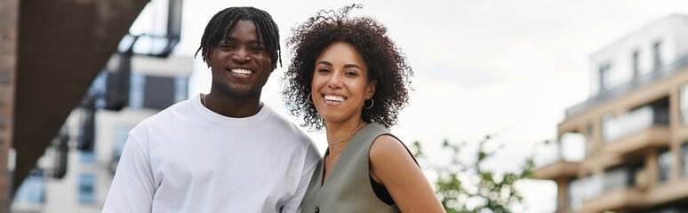 Urban summer date: a stylish young couple enjoying their time together in the city