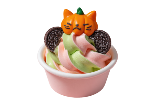 Cute Halloween dessert.  Whipped cream swirls