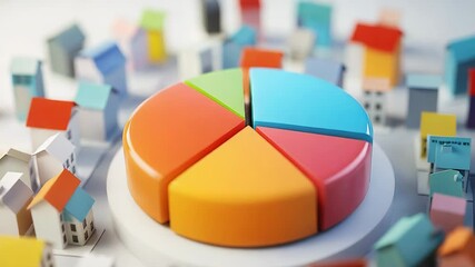 Colorful pie chart is representing housing market analysis and real estate investment - Powered by Adobe