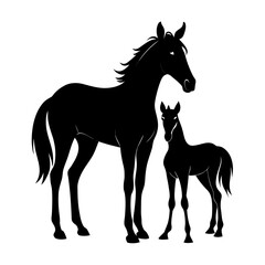 Elegant Black Horse Duo Silhouette