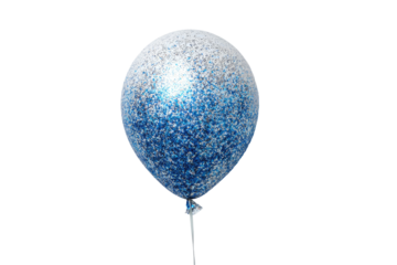 Shiny blue and silver balloon