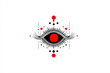 Obraz premium Minimal vector design of Durga Mata’s symbolic eye and third eye. 