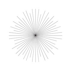 Starburst radiating lines simple monochrome geometric shape abstract element high quality professional
