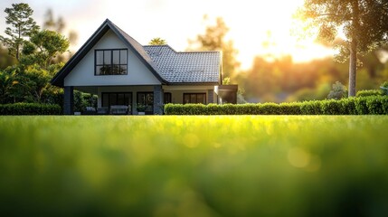 Modern home exterior daylight