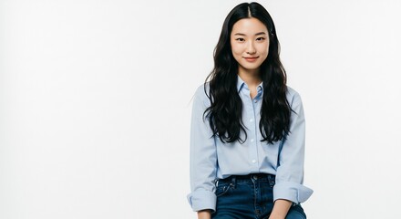    (Yawarakana hikari kagayaku egao josei porutoraito sawayakana) This translates roughly to: "Soft light shining smile woman portrait refreshing". AI Generated