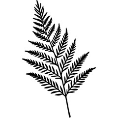 Naklejka premium Elegant Fern Outline Vector Design
