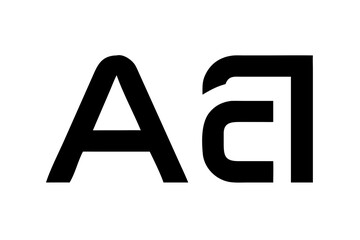 Uppercase and lowercase letter a for typography