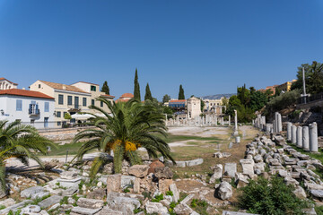 Ruins of the ancient Greek Agora in Athens, Greece