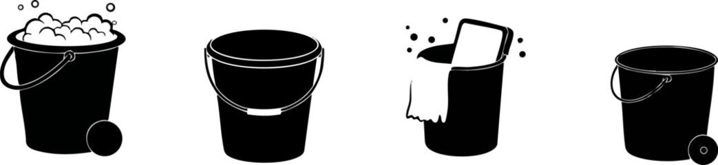 Cleaning Bucket Icon Set