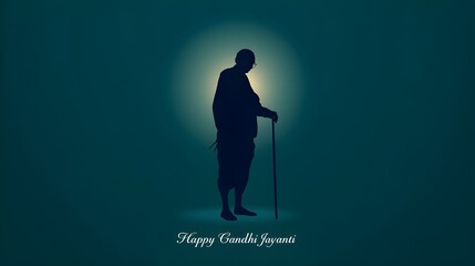 Happy Gandhi Jayanti 2nd October Minimal Poster 
