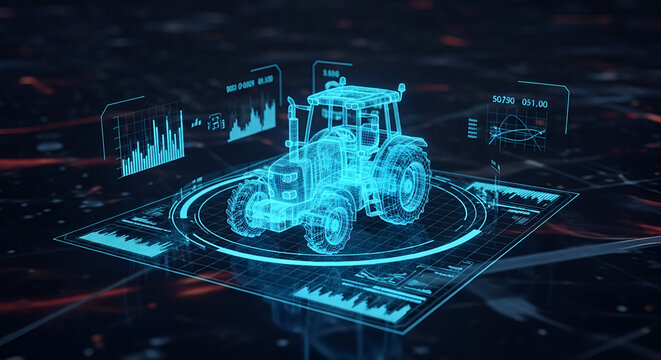 Agricultural technology: tractor simulation and holographic digital interface for future farming
