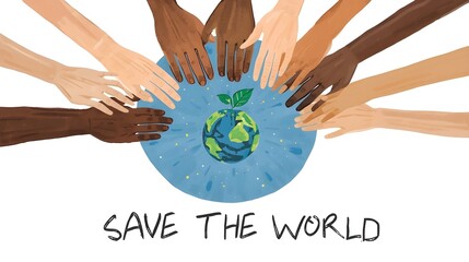 world environment day and sustainable environment concept. people's volunteer hands planting green globe and tree for saving environment nature conservation and csr corporate social responsibility