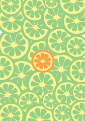 Seamless pattern lemon green, summer background