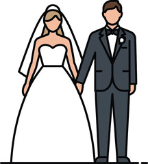 Fototapeta premium Elegant bride and groom holding hands on their wedding day, celebrating their love and commitment together