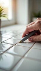 Grouting tiles in the bathroom