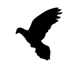 Elegant dove silhouette in mid-flight, symbolizing peace, hope, and freedom, perfect for spiritual or inspirational projects.