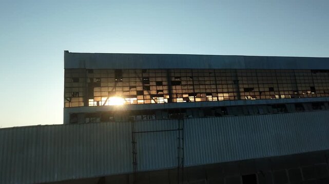 Aerial Drone View of Abandoned Communist Factory &ndash; Industrial Ruins