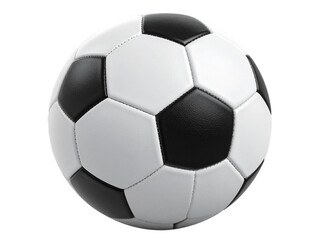 Fototapeta premium Side View of Classic Black-and-White Soccer Ball, Isolated PNG 