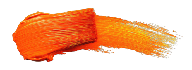 Bold orange paint stroke on black