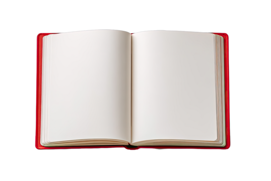 Open red book, blank pages