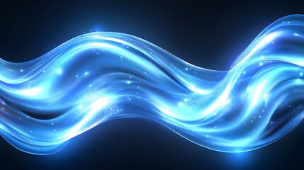 Obraz premium A blue wave with a lot of sparkles