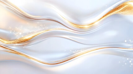 A white background with gold waves