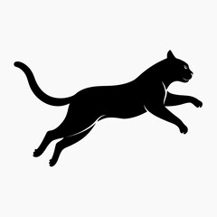 Jumping Cat Silhouette Vector