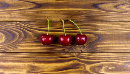Cherries on wood