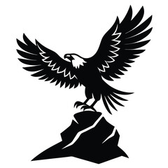 Bald Eagle Flying Soon Eagle Detailed black-and-white line art of a bald eagle in mid-flight with wings fully spread and talons forward, dynamic perspective, crisp vector-ready ink outlines, high-cont