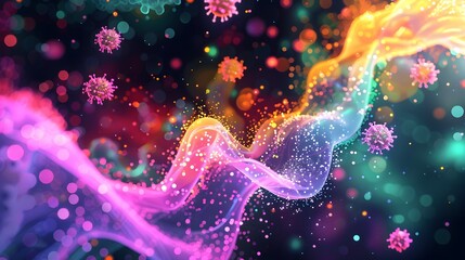 Fototapeta premium Vibrant Animated Infographic Detailing Monkeypox Transmission and Prevention Methods