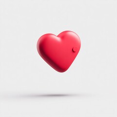 Fototapeta premium Minimalist heart symbol rendered in 3D evokes tenderness and affection using clean design principles